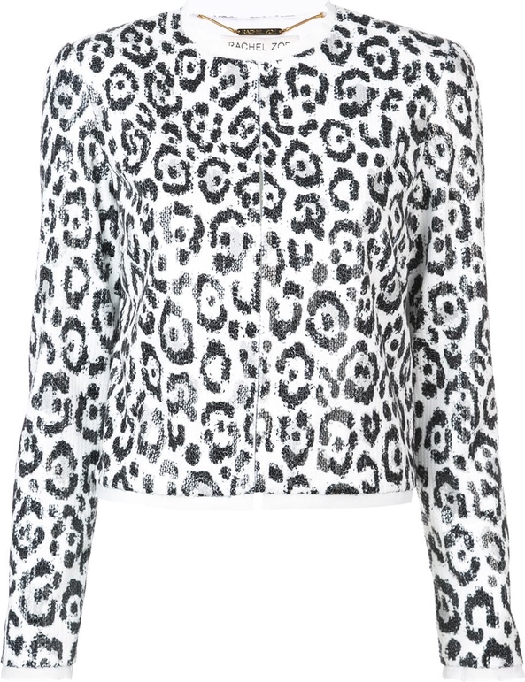 Rachel Zoe leopard print cropped jacket - White