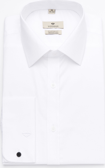 Recman koszula wincass 2850k na spinki custom fit biały