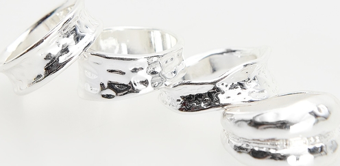 Reserved - Zestaw posrebrzanych pierścionków - srebrny