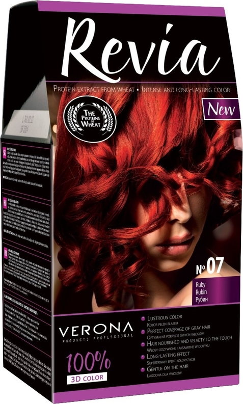 Revia, farba do włosów, rubin nr 07, 50 ml