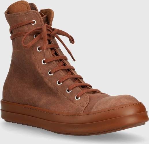 Rick Owens trampki Denim Shoes Sneaks męskie kolor brązowy DU01D1800.SCFT.545454