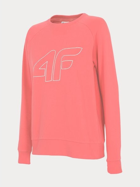 Różowa bluza 4F bez kaptura z bawełny krótka