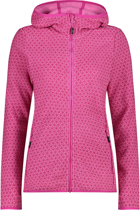 Różowa bluza CMP w stylu casual z polaru z kapturem