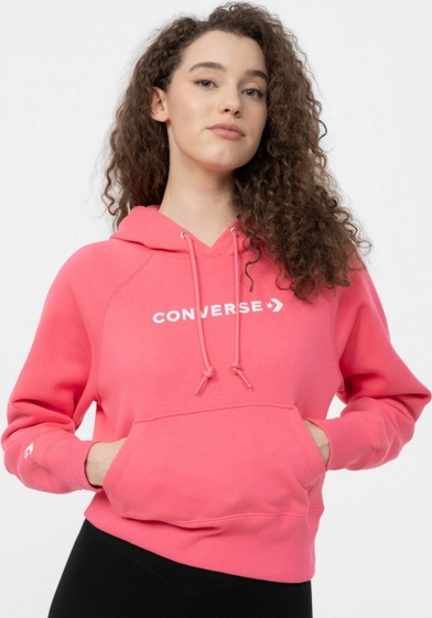 Różowa bluza Converse z kapturem