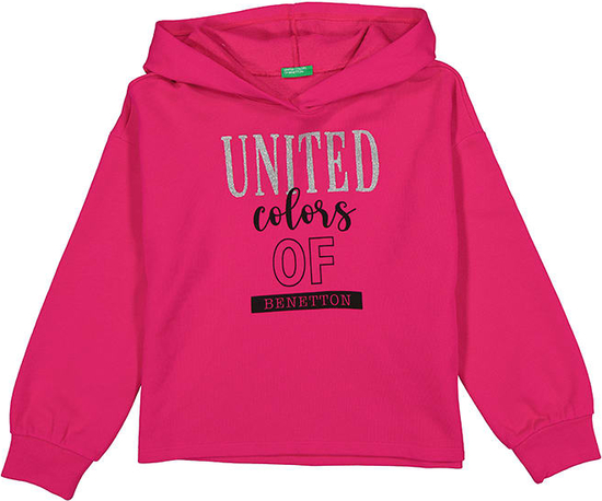 Różowa bluza dziecięca United Colors Of Benetton z bawełny