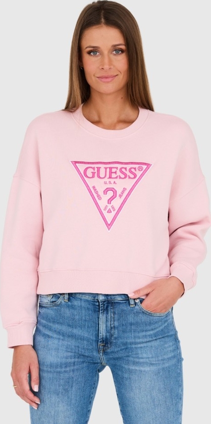 Różowa bluza Guess krótka