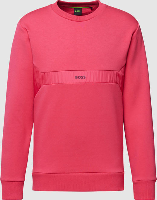 Różowa bluza Hugo Boss w stylu casual z nadrukiem z bawełny