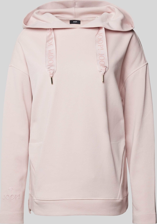 Różowa bluza Joop! z bawełny z kapturem w stylu casual