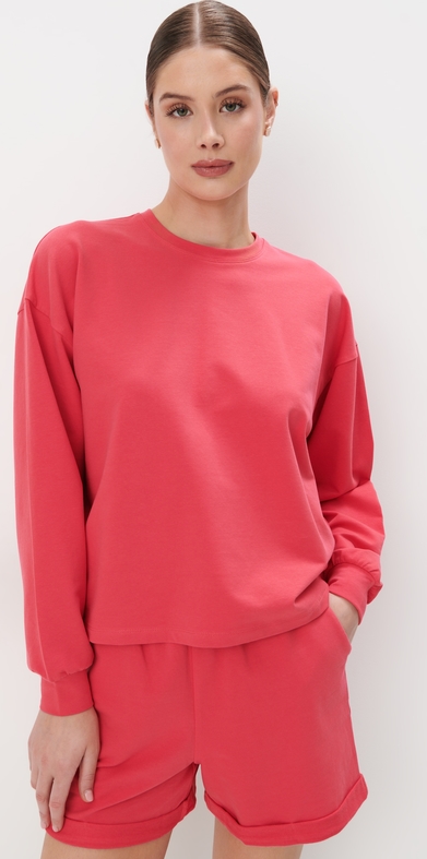 Różowa bluza Mohito z bawełny w stylu casual