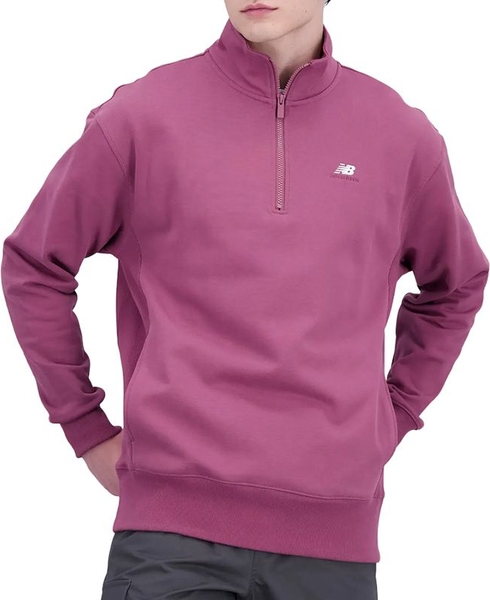 Różowa bluza New Balance z bawełny w sportowym stylu