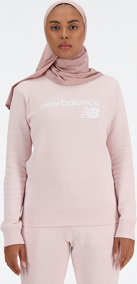 Różowa bluza New Balance z dresówki