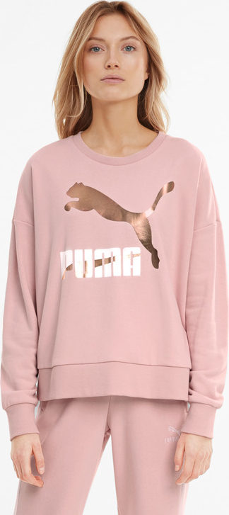 Różowa bluza Puma w sportowym stylu z bawełny z kapturem