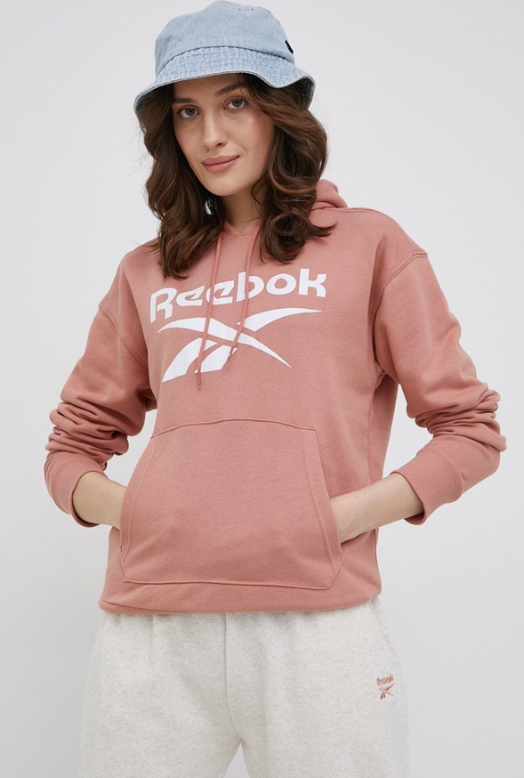 Różowa bluza Reebok z kapturem w sportowym stylu