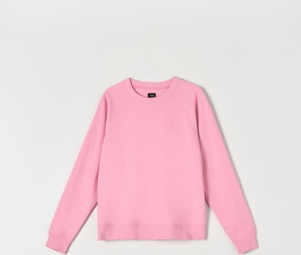 Różowa bluza Sinsay z bawełny w stylu casual