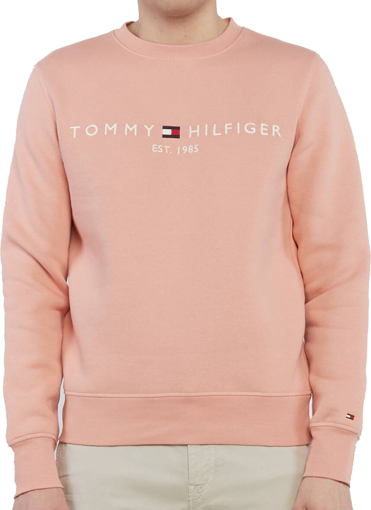 Różowa bluza Tommy Hilfiger w młodzieżowym stylu z bawełny