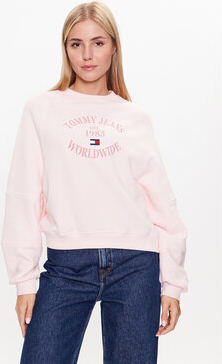 Różowa bluza Tommy Jeans w młodzieżowym stylu