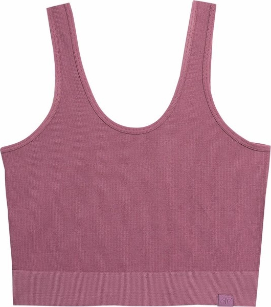 Różowa bluzka 4F z dzianiny w sportowym stylu z okrągłym dekoltem
