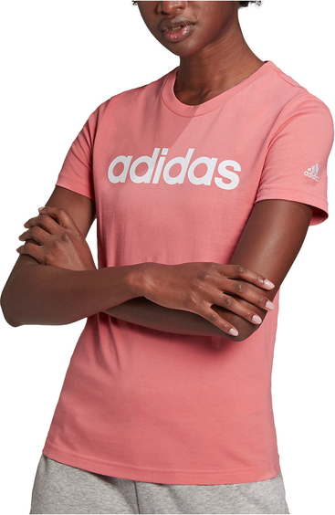 Różowa bluzka Adidas z krótkim rękawem w sportowym stylu