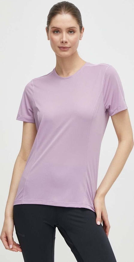 Różowa bluzka answear.com w sportowym stylu z krótkim rękawem