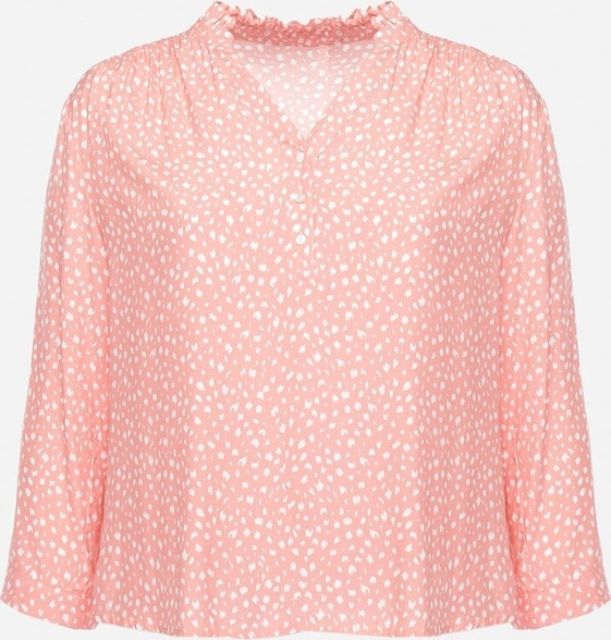 Różowa bluzka born2be z dekoltem w kształcie litery v