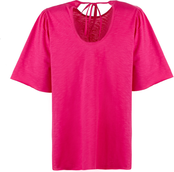 Różowa bluzka Byinsomnia z krótkim rękawem