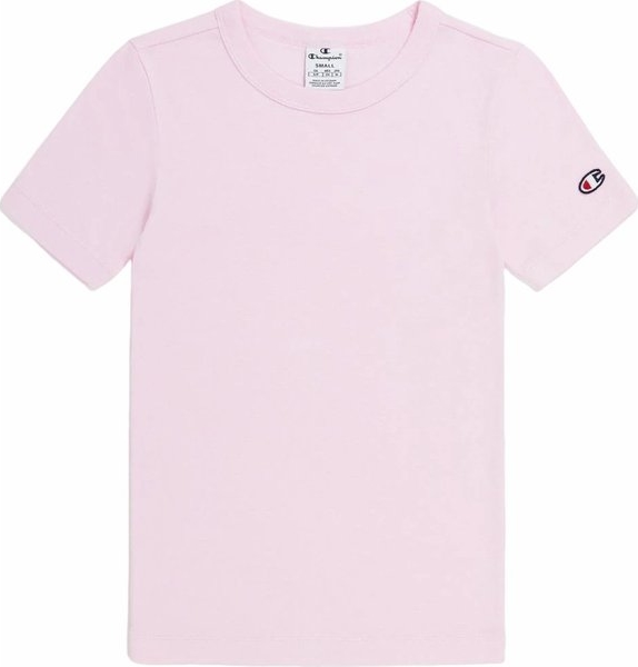 Różowa bluzka Champion z krótkim rękawem z okrągłym dekoltem w sportowym stylu