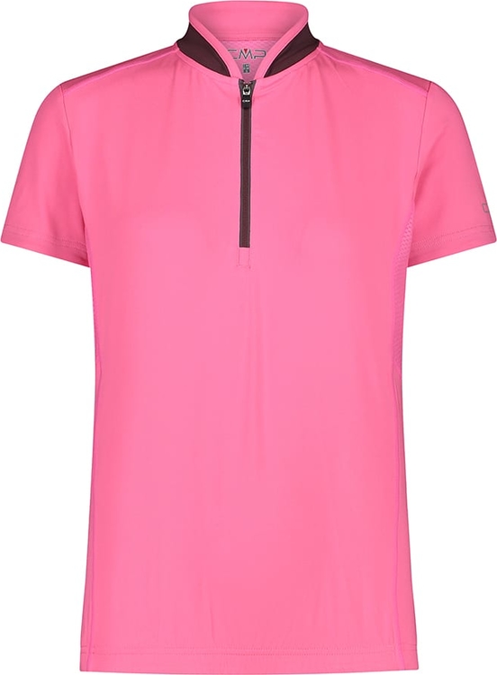 Różowa bluzka CMP w sportowym stylu z krótkim rękawem