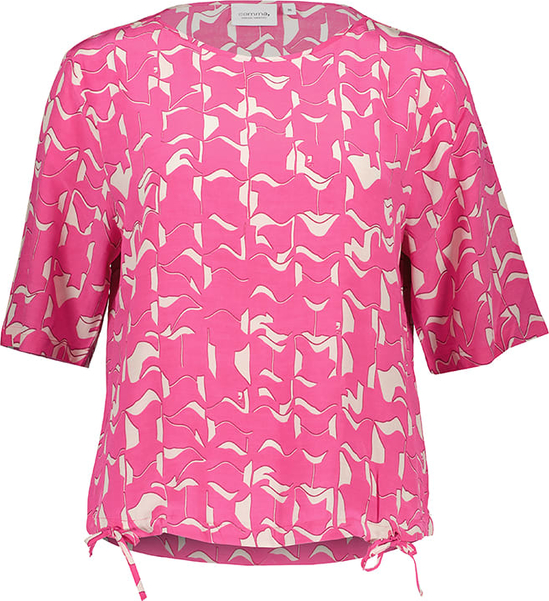 Różowa bluzka comma, z okrągłym dekoltem
