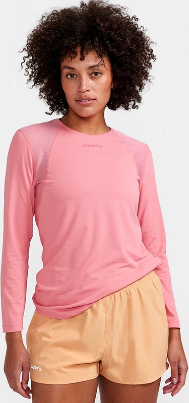 Różowa bluzka Craft w sportowym stylu z długim rękawem