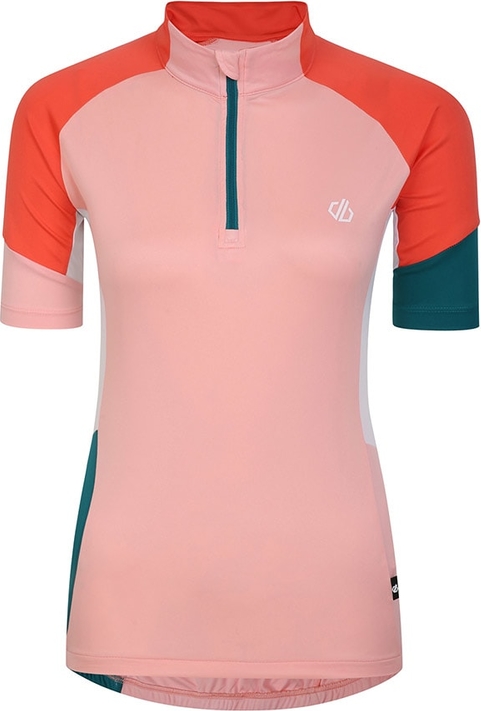 Różowa bluzka Dare 2b z okrągłym dekoltem w sportowym stylu z krótkim rękawem
