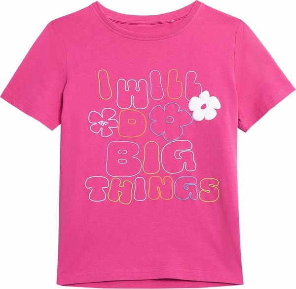 Różowa bluzka dziecięca 4F dla dziewczynek