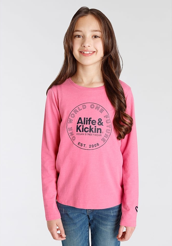 Różowa bluzka dziecięca Alife And Kickin dla dziewczynek z bawełny