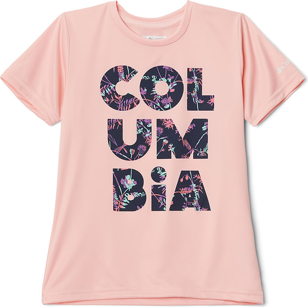 Różowa bluzka dziecięca Columbia z krótkim rękawem
