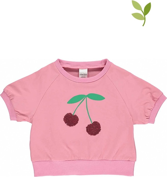 Różowa bluzka dziecięca Fred`s World By Green Cotton dla dziewczynek z tkaniny