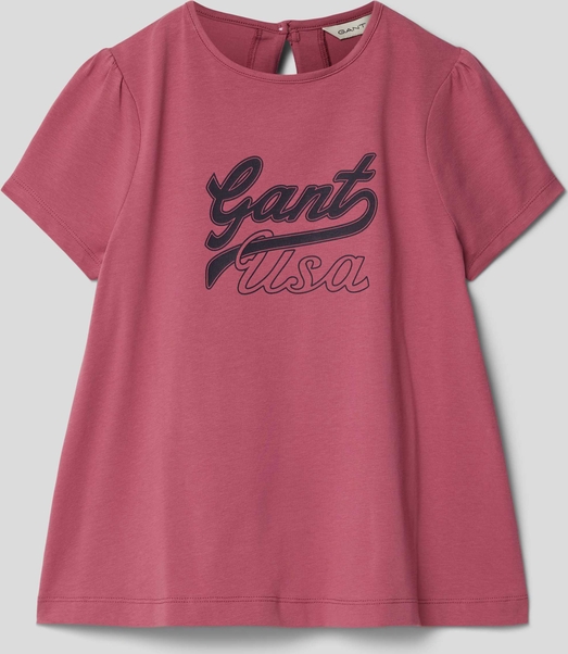 Różowa bluzka dziecięca Gant z bawełny