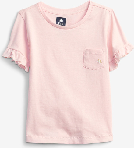 Różowa bluzka dziecięca Gap z bawełny dla dziewczynek