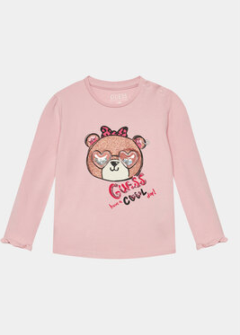 Różowa bluzka dziecięca Guess dla dziewczynek