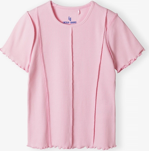 Różowa bluzka dziecięca Lincoln & Sharks By 5.10.15. z jeansu