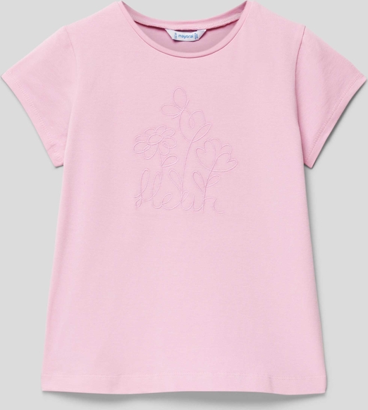 Różowa bluzka dziecięca Mayoral dla dziewczynek z bawełny