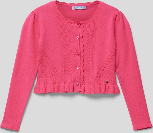 Różowa bluzka dziecięca Mayoral z bawełny z długim rękawem