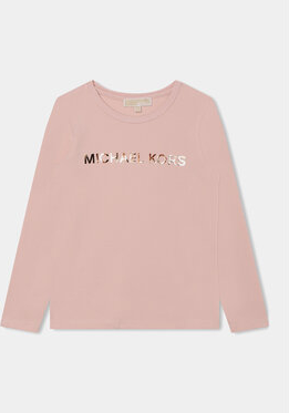Różowa bluzka dziecięca Michael Kors Kids z długim rękawem
