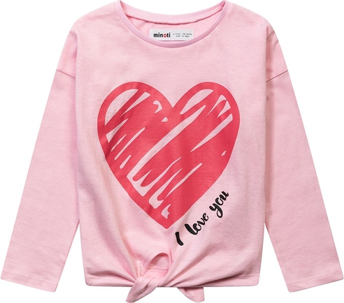 Różowa bluzka dziecięca Minoti z bawełny dla dziewczynek