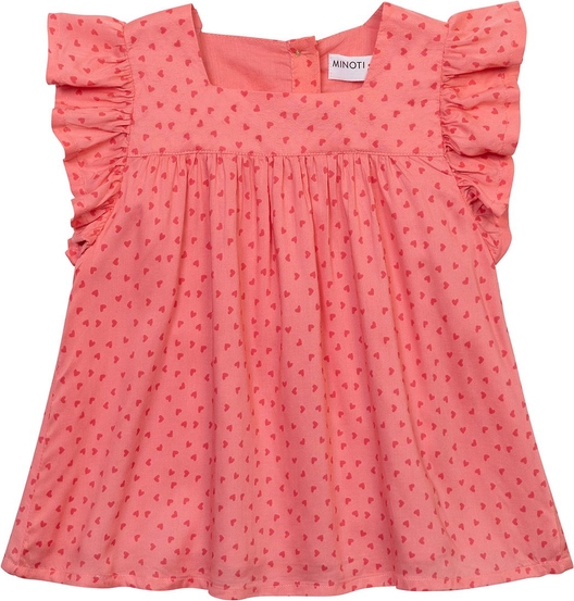 Różowa bluzka dziecięca Minoti z tkaniny dla dziewczynek bez rękawów