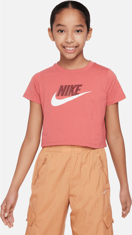 Różowa bluzka dziecięca Nike dla dziewczynek z krótkim rękawem