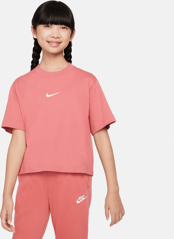 Różowa bluzka dziecięca Nike z bawełny dla dziewczynek