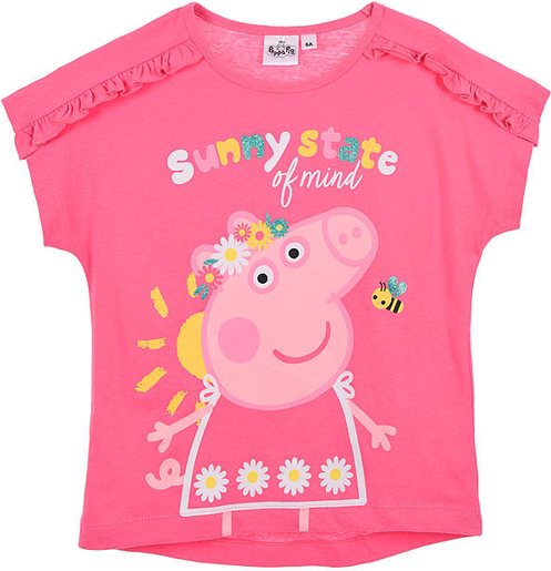 Różowa bluzka dziecięca Peppa Pig dla dziewczynek z bawełny