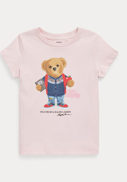 Różowa bluzka dziecięca POLO RALPH LAUREN z krótkim rękawem