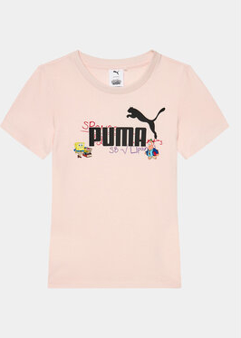 Różowa bluzka dziecięca Puma z krótkim rękawem