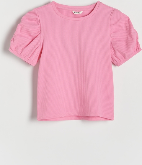Różowa bluzka dziecięca Reserved z dzianiny