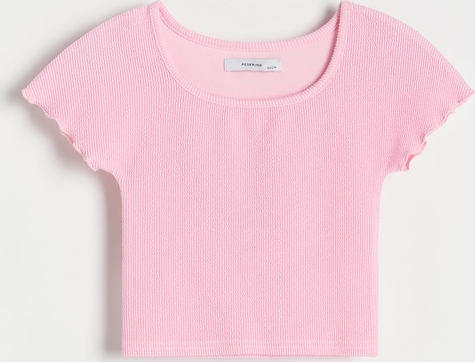 Różowa bluzka dziecięca Reserved z dzianiny dla dziewczynek